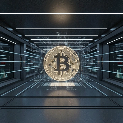 Conceptual image of secure Bitcoin trading with a shield icon and digital currency symbols, no text, no words, no typography