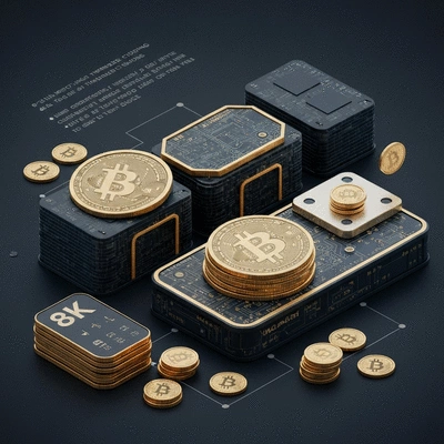 Illustration of Bitcoin mining process flow with transactions, blocks, and rewards