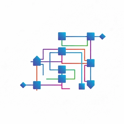 Abstract representation of blockchain nodes agreeing on a transaction, showing secure data flow and interconnected digital blocks, no text, no words, no typography, clean image